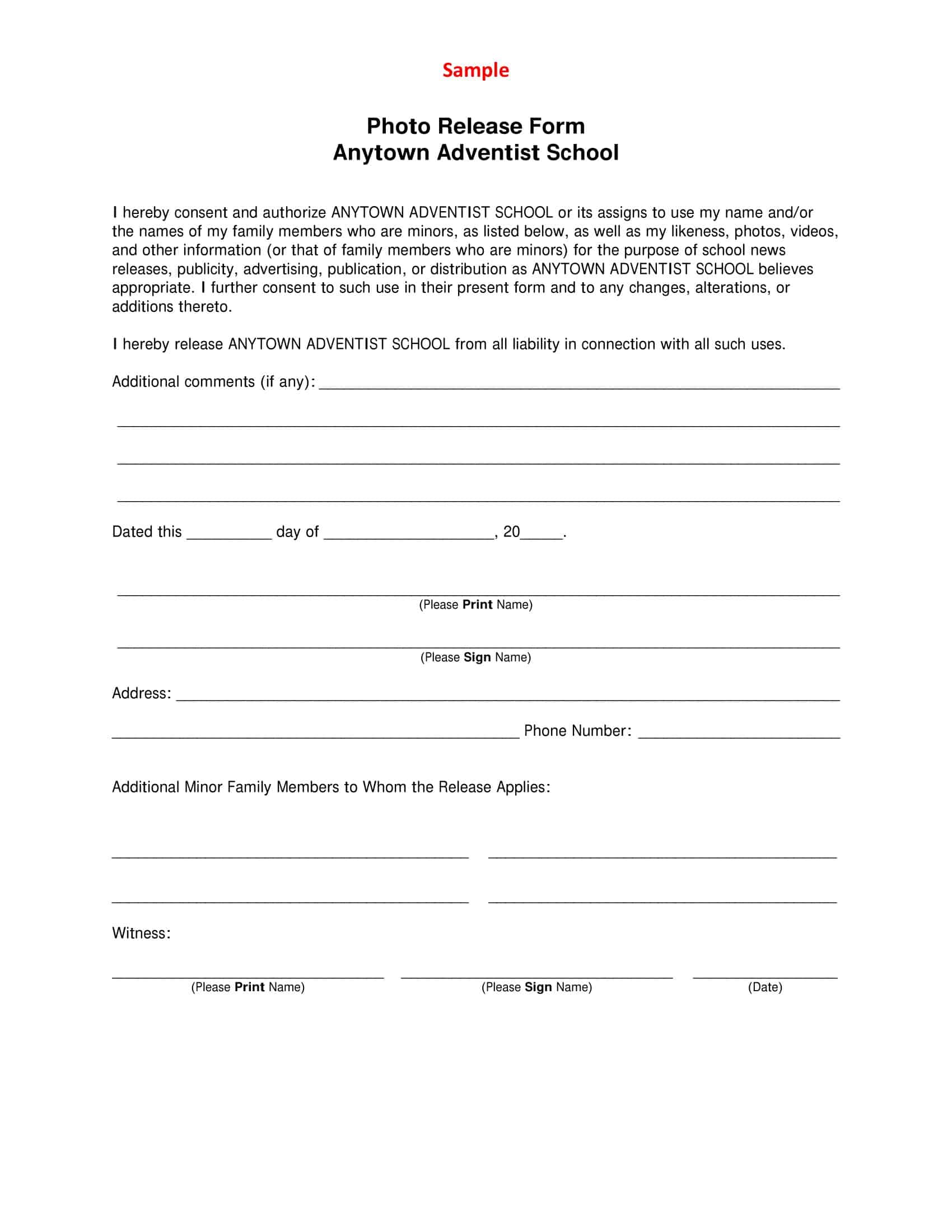 Photo Release Form legal Photo Release Form legal