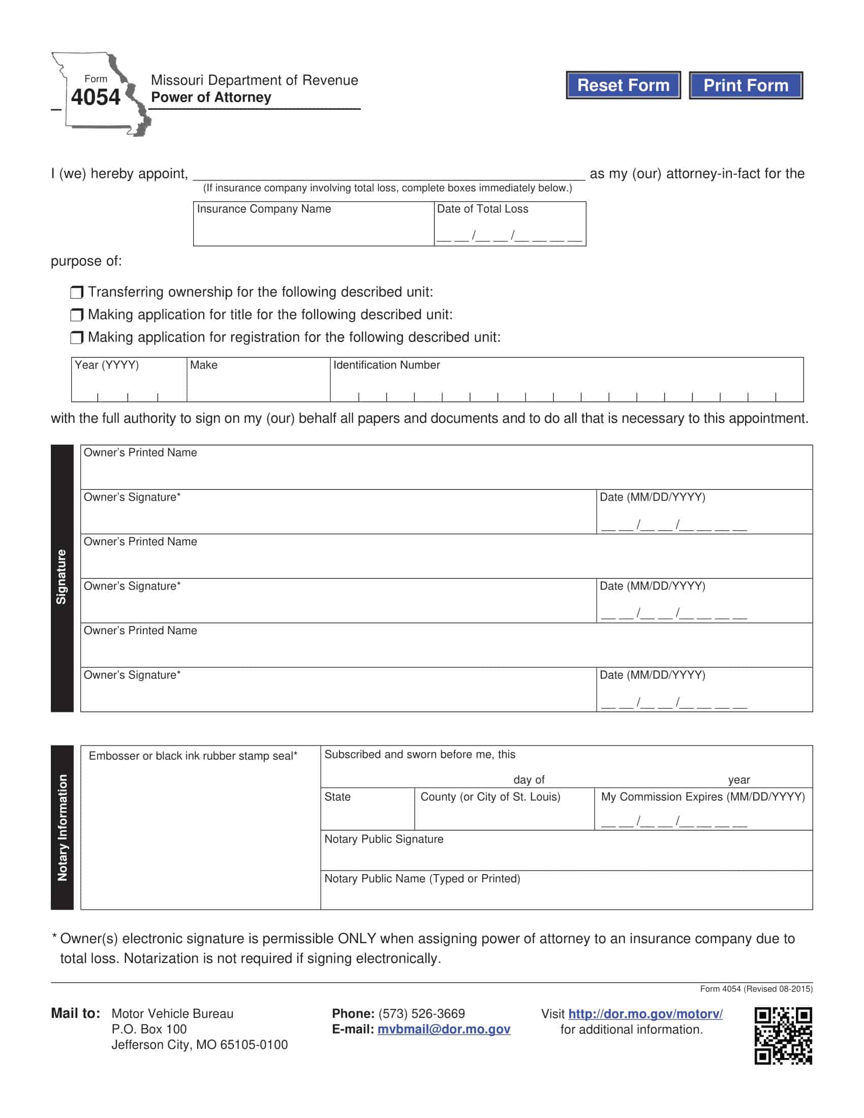Power of Attorney Form Example Power of Attorney Form Example