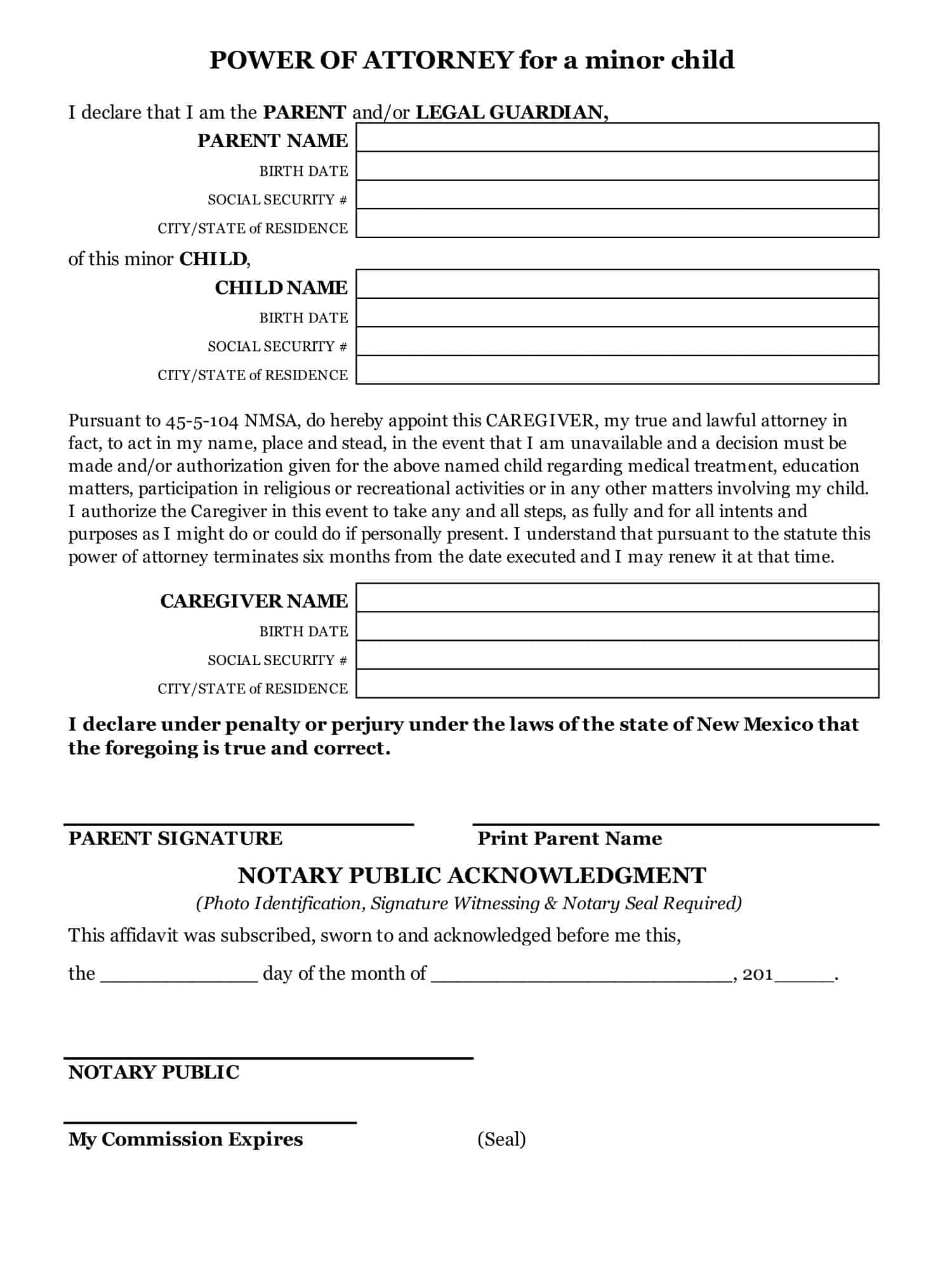 Power of Attorney Template Blank Free Power of Attorney Template Blank Free