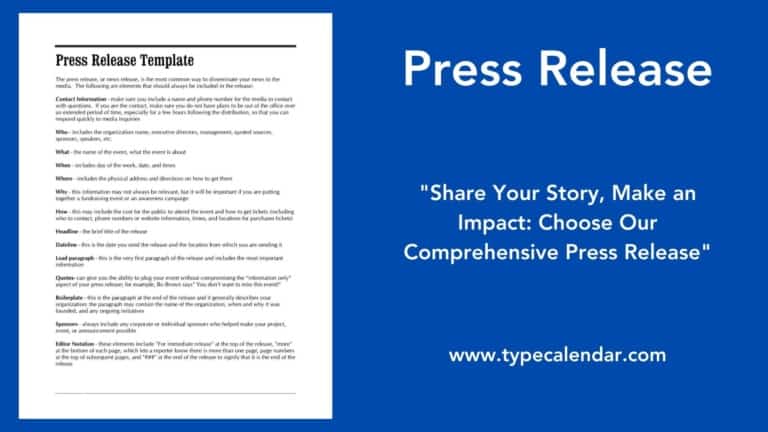 Free Printable Press Release Templates [PDF, Word]