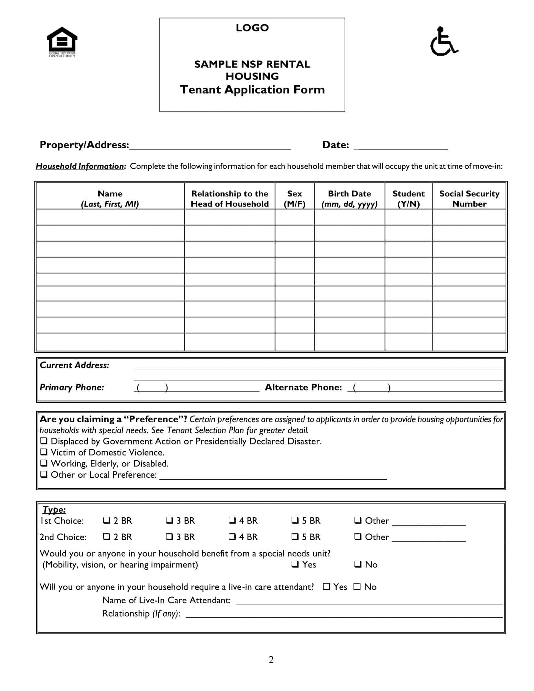 Printable Online Rental Application Printable Online Rental Application