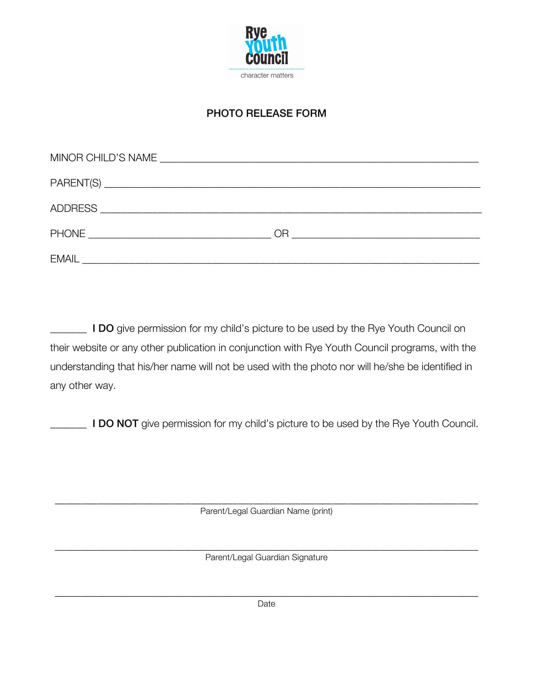 Printable Photo Release Form template (free) Printable Photo Release Form template (free)