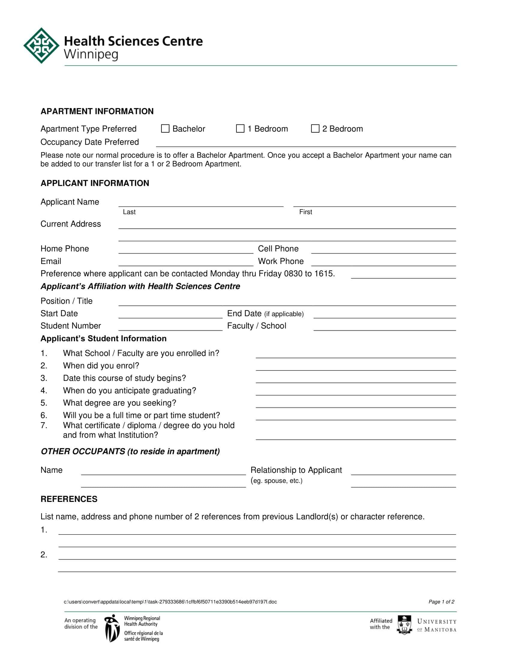 Printable Rental Application PDF Printable Rental Application PDF