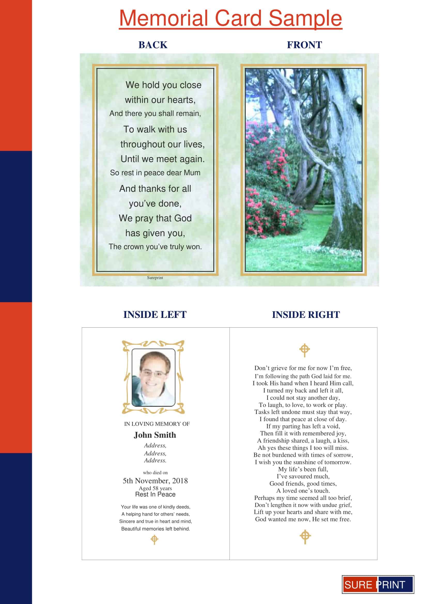 Professional Memorial Card Template Professional Memorial Card Template