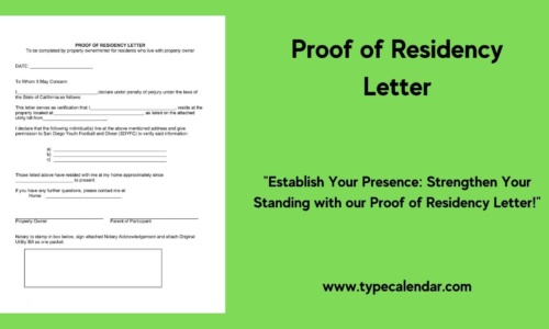 Free Printable Proof of Residency Letter Templates [PDF, Word] Examples