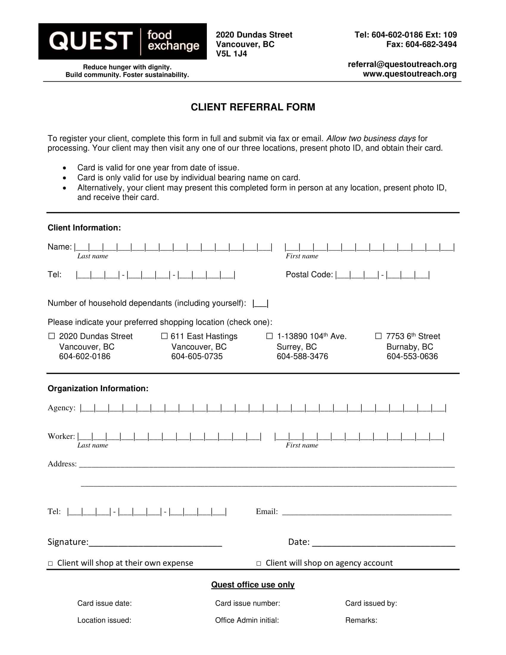Referral Form Master Template Referral Form Master Template