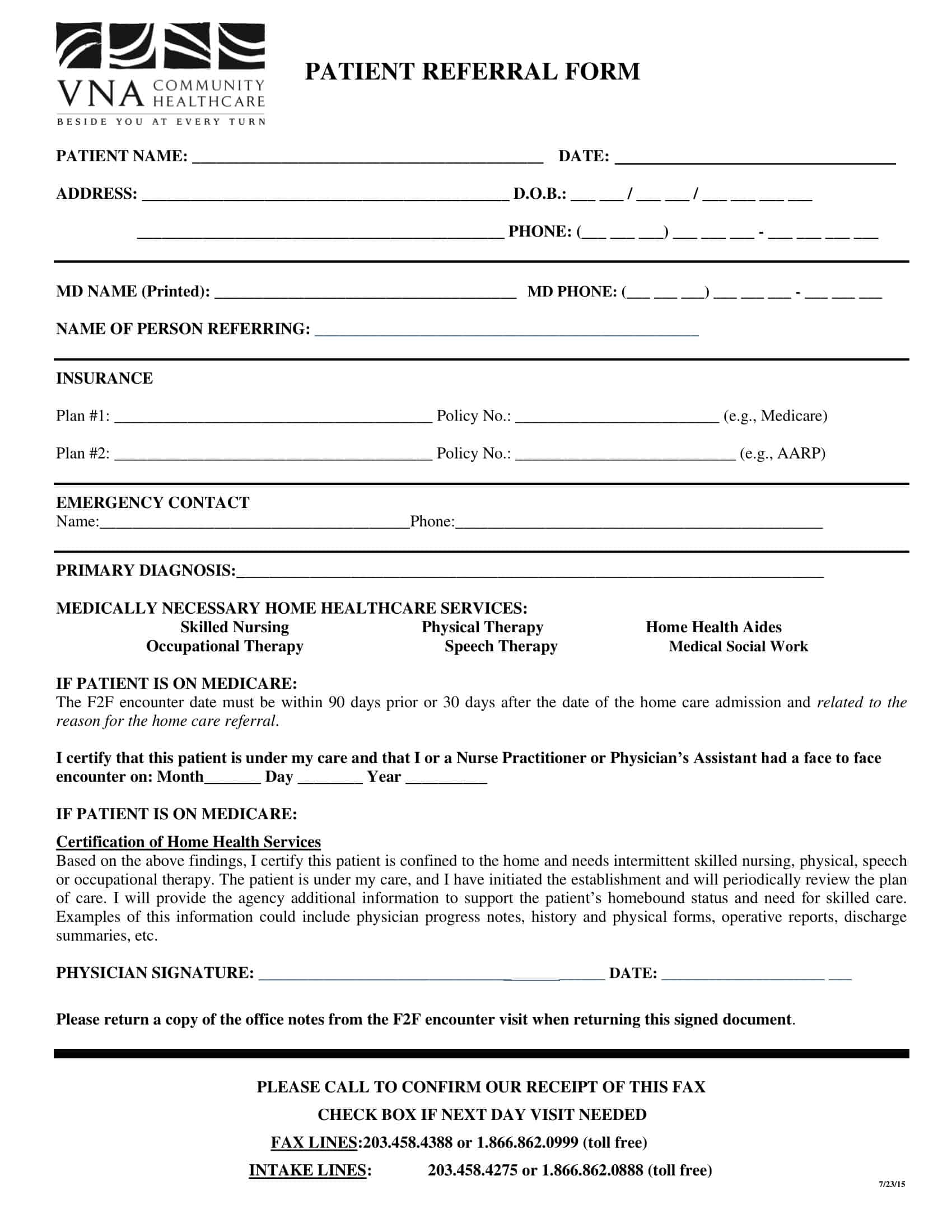 Referral Form Template Collection Referral Form Template Collection
