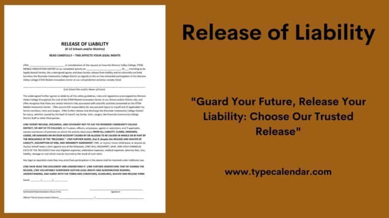 Free Printable Release of Liability Templates [Word, PDF] Car Accident