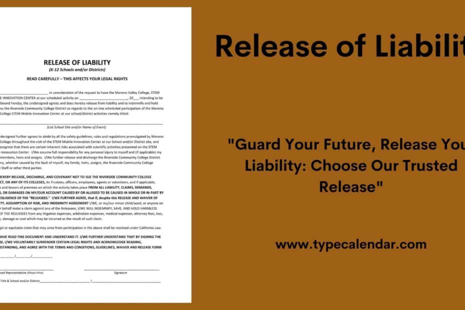 Release of Liability