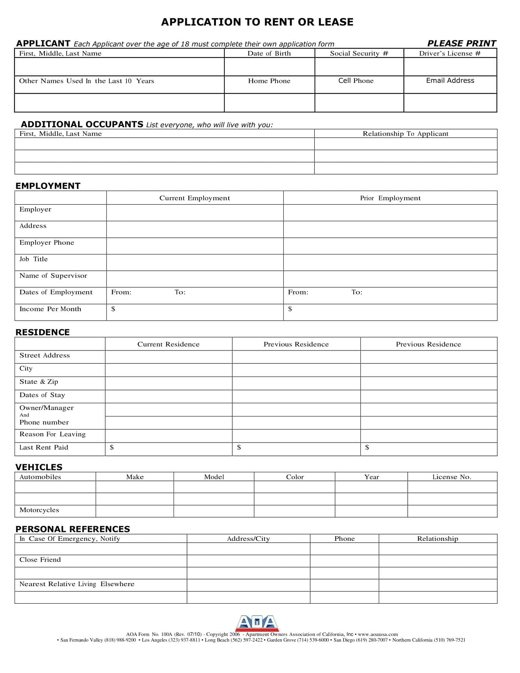 Rental Application Online Free Rental Application Online Free