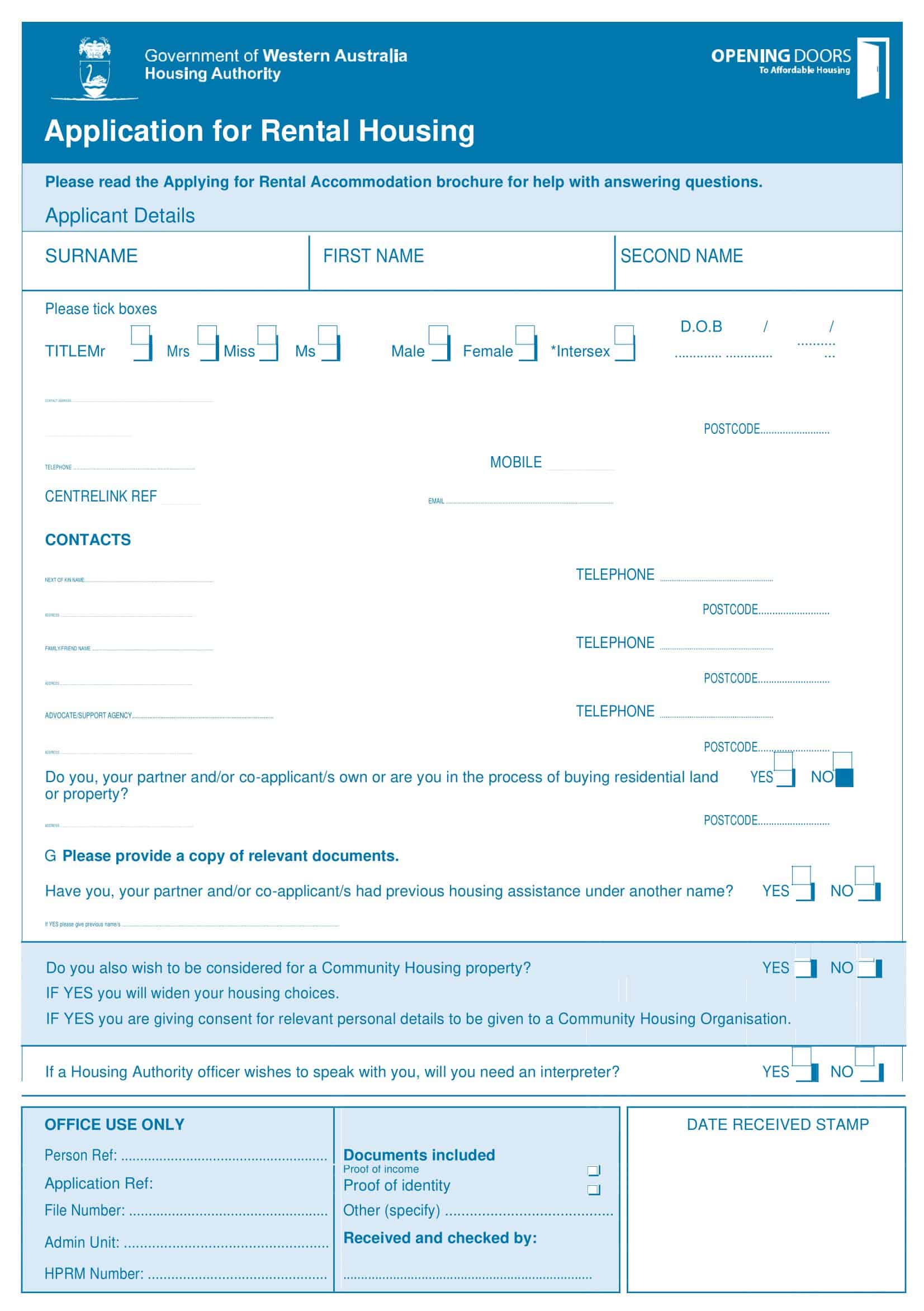 Rental Application Template Editable Rental Application Template Editable