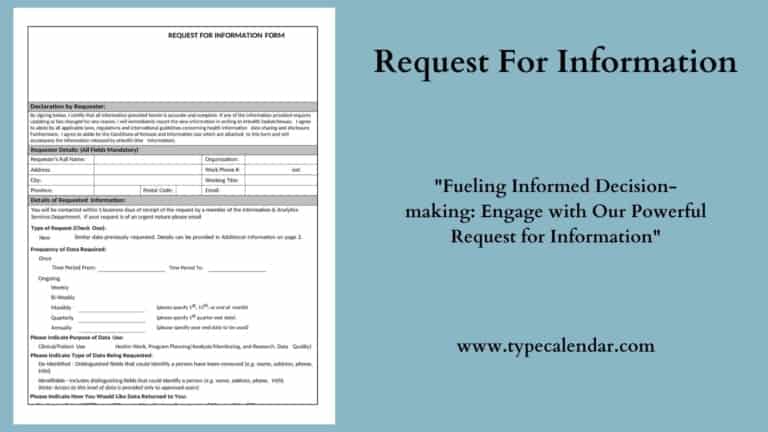 Free Printable Request For Information Templates [Excel, PDF, Word] Email