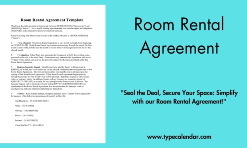 Free Printable Room Rental Agreement Templates [Word & Excel] Form
