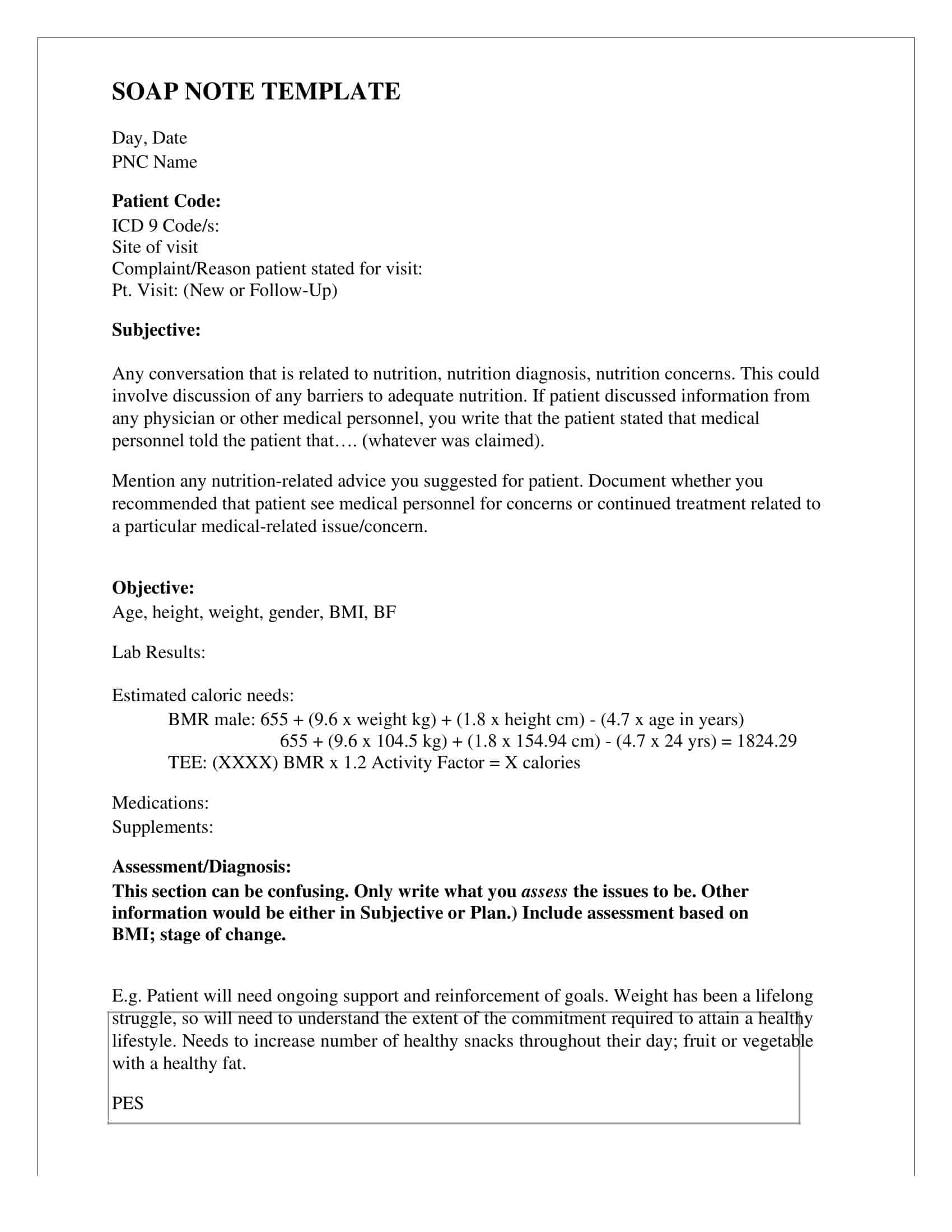 Free Printable SOAP Note Templates [PDF, Word]