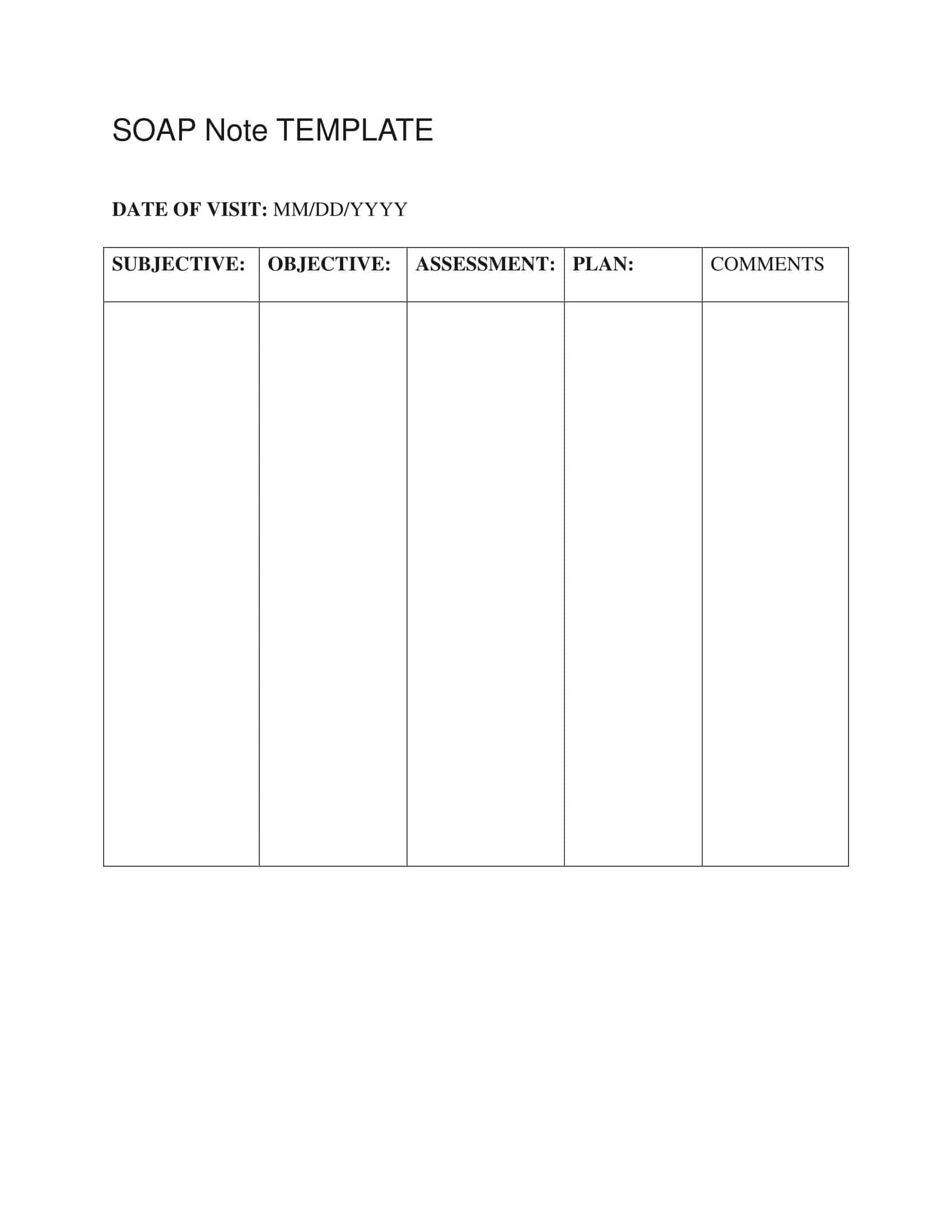Free Printable SOAP Note Templates [PDF, Word]