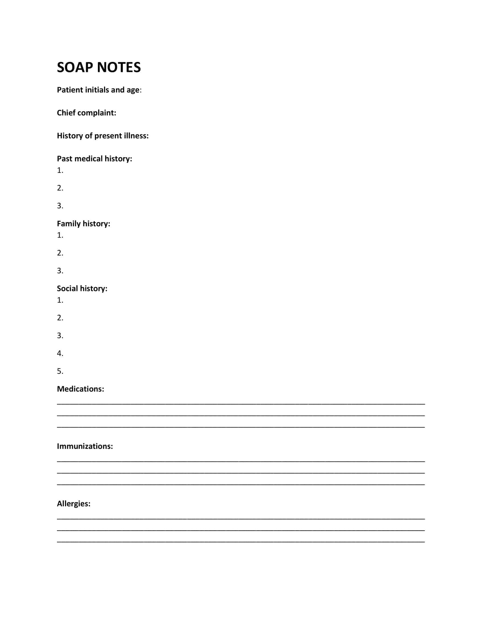 Free Printable SOAP Note Templates [PDF, Word]