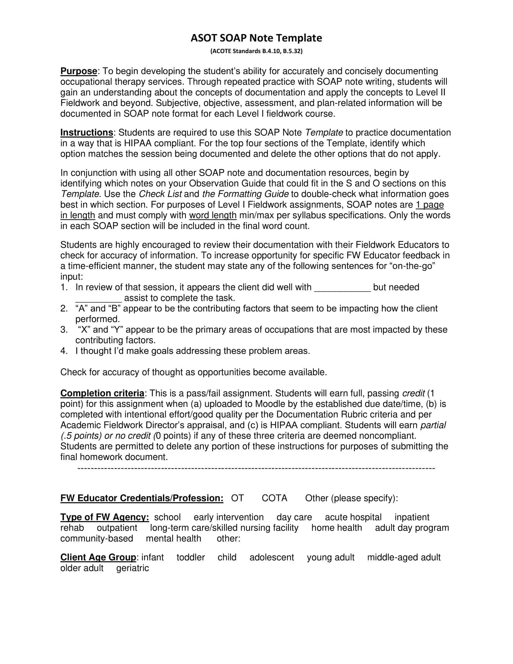 Free Printable SOAP Note Templates [PDF, Word]