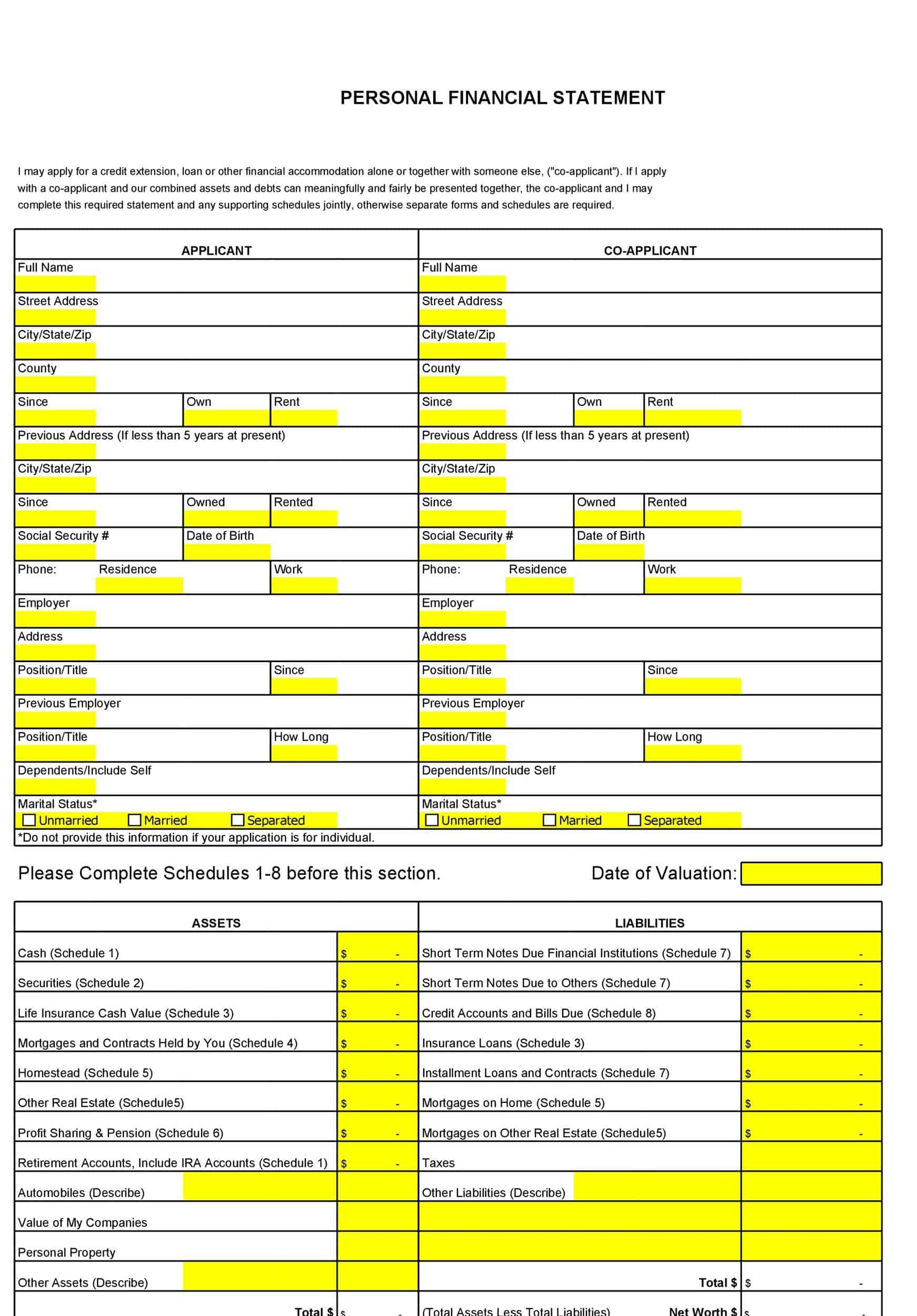 Sample Financial Statement Template Sample Financial Statement Template