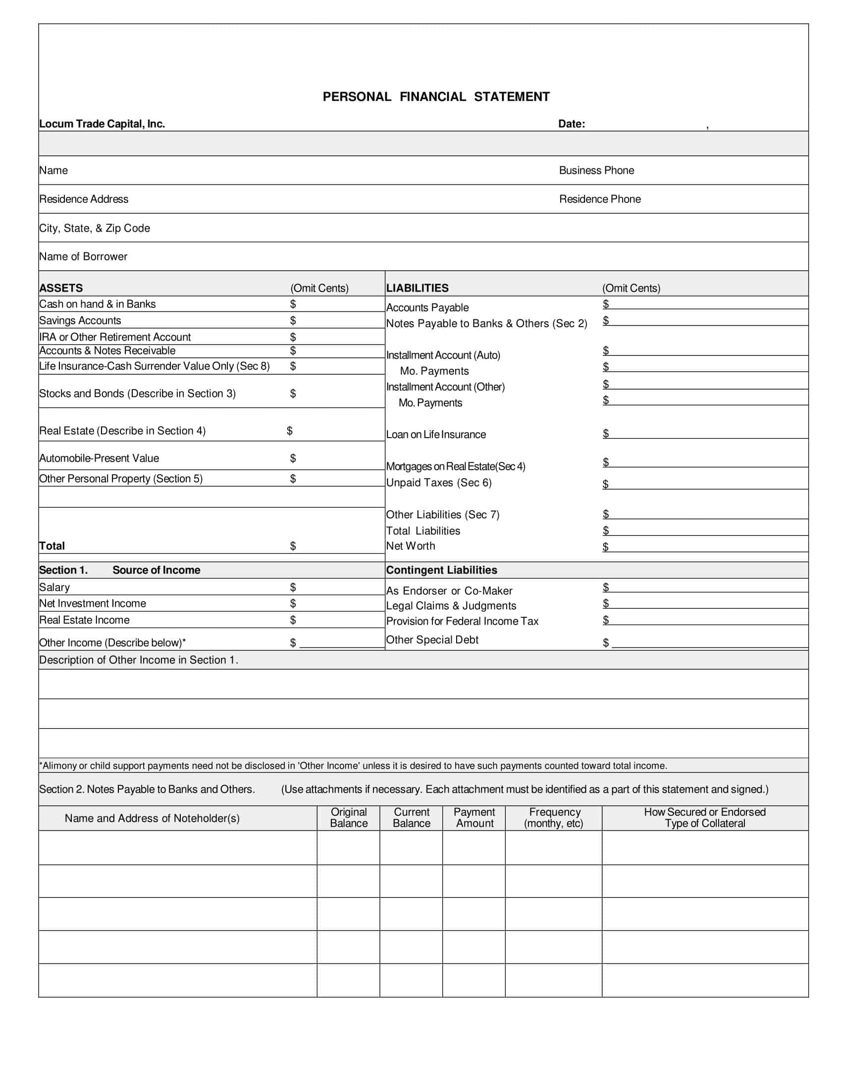 free-printable-personal-financial-statement-templates-pdf-word-excel
