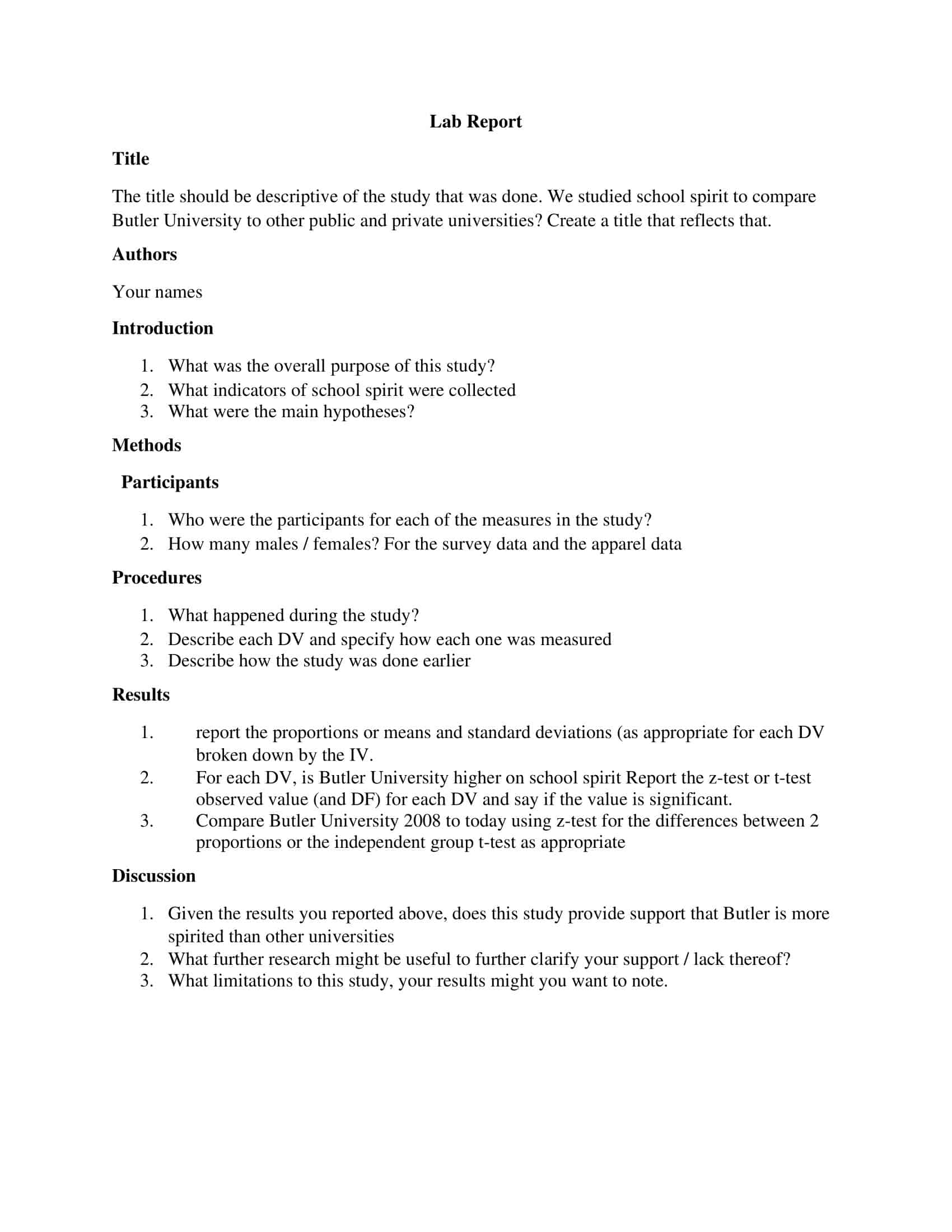 Sample Word Lab Report Sample Word Lab Report
