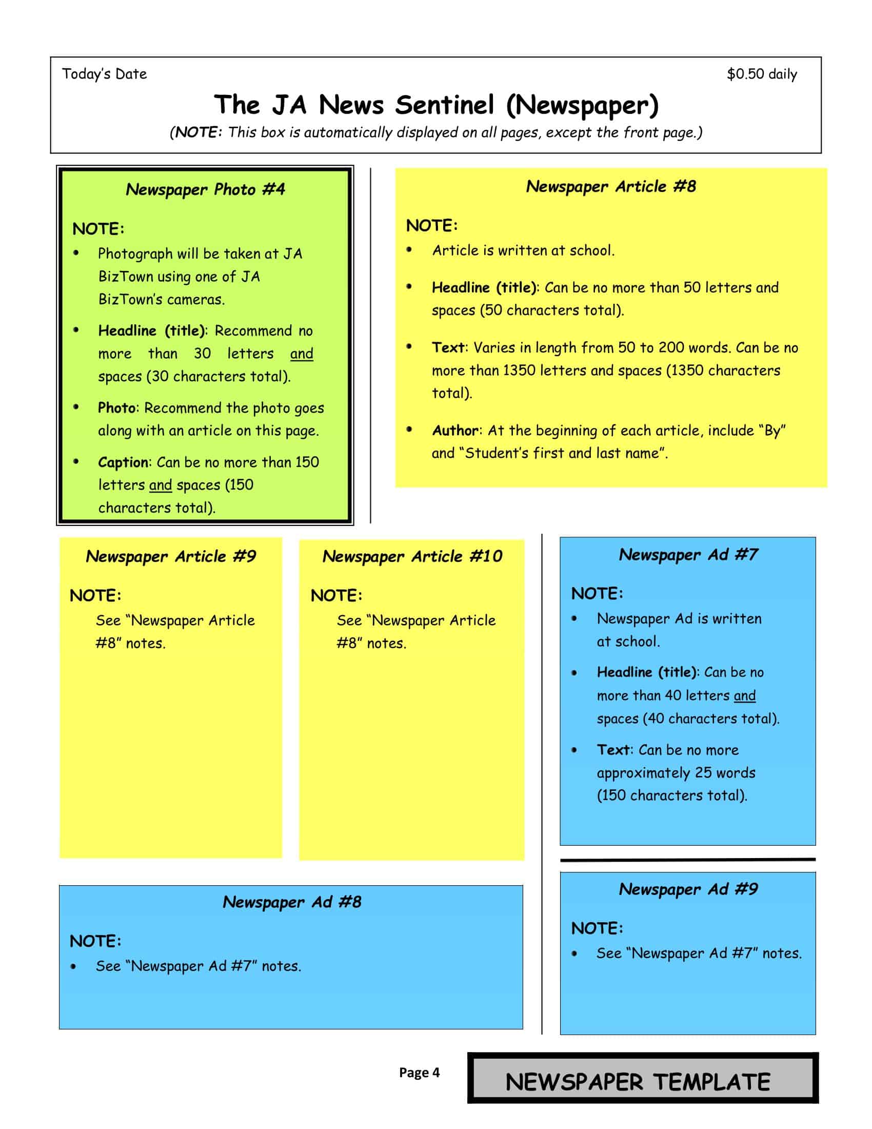 Sample Word Newspaper Template Sample Word Newspaper Template