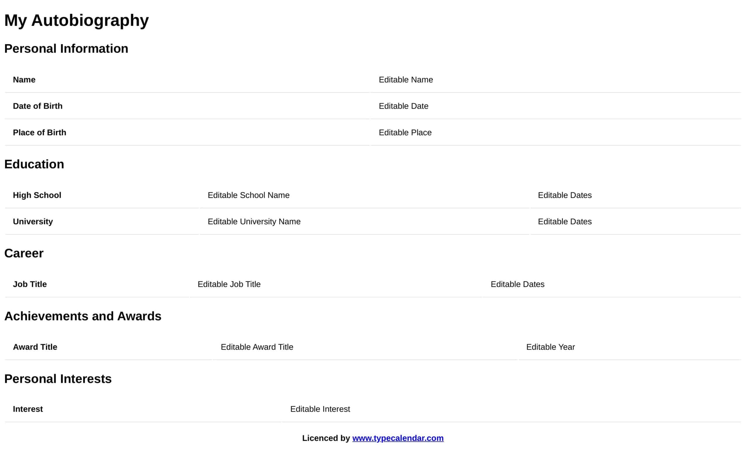 Sample autobiography free download Sample autobiography free download