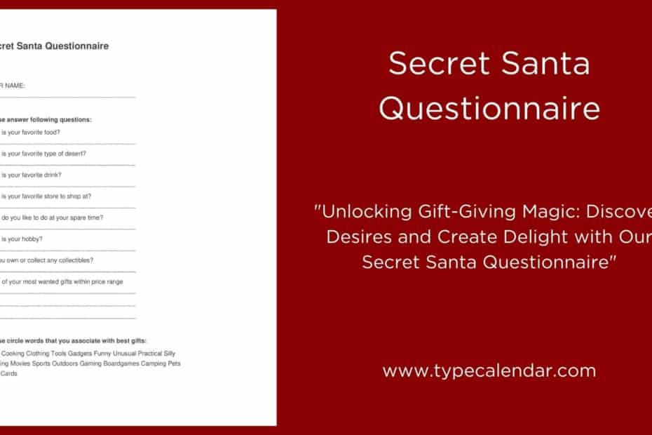 Secret Santa Questionnaire