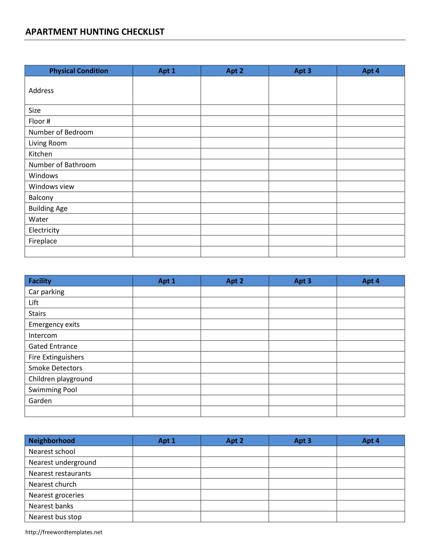 Simple Apartment Checklist Free PDF Simple Apartment Checklist Free PDF