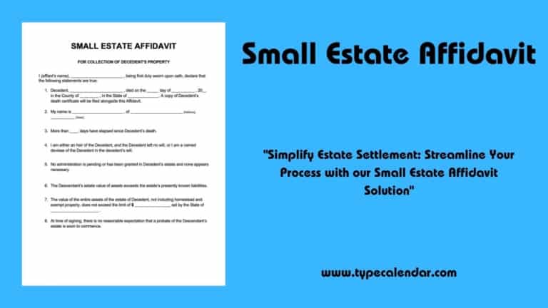 Free Printable Small Estate Affidavit Templates [PDF, Word] Example