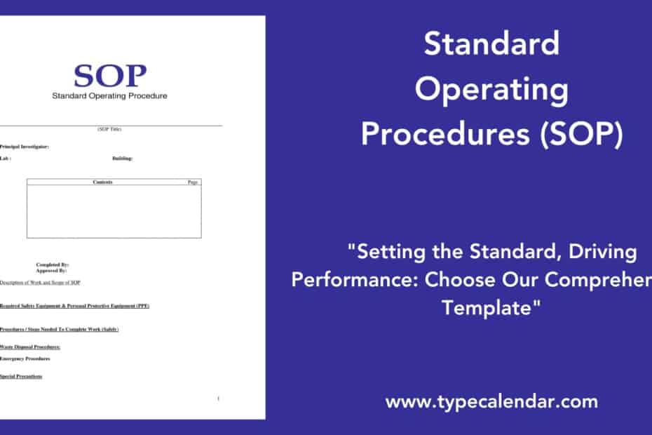 Standard Operating Procedures (SOP)