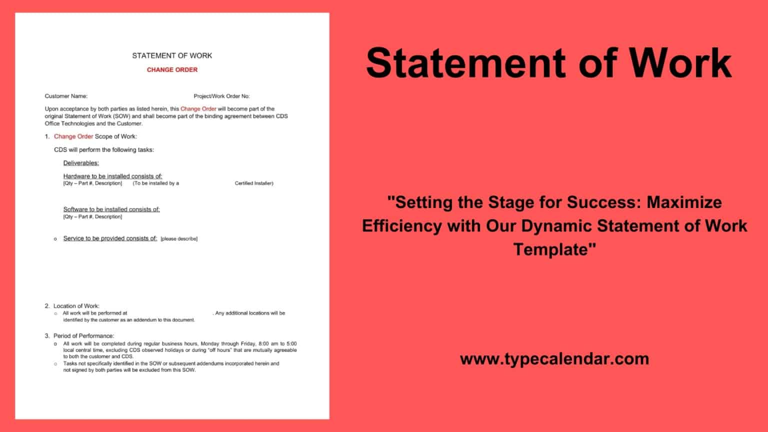Free Printable Statement Of Work Templates [Word, Excel, PDF]