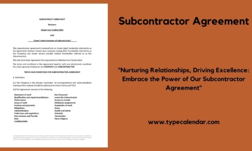Free Printable Subcontractor Agreement Templates [PDF, Word]
