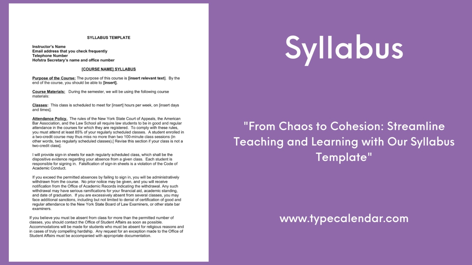 Free Syllabus Templates Printable [PDF, Word, Excel]