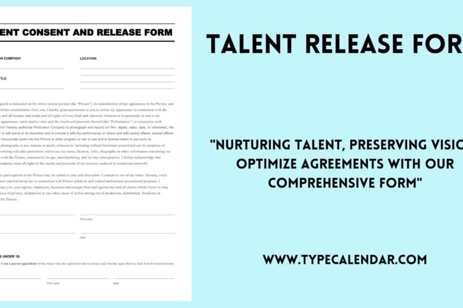 Talent Release Form