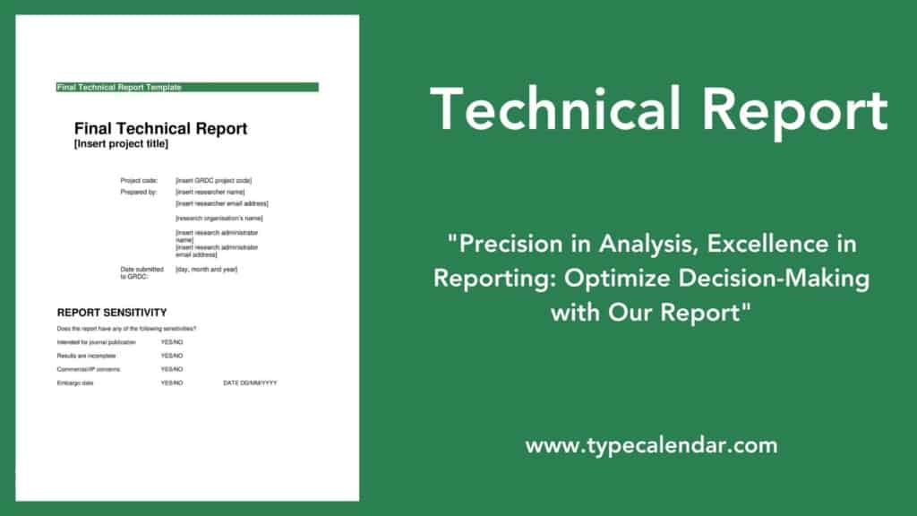 Free Printable Technical Report Templates [Word, PDF, Excel] Example