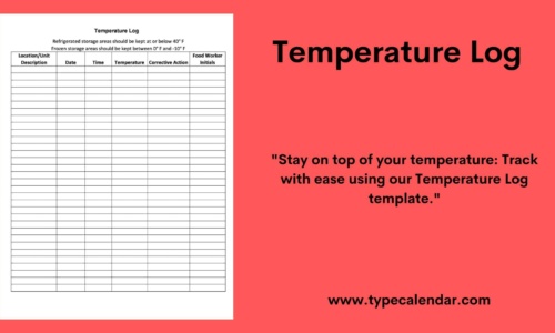 Free Printable Temperature Log Templates [Excel, Word, PDF] Refrigerator/Freezer