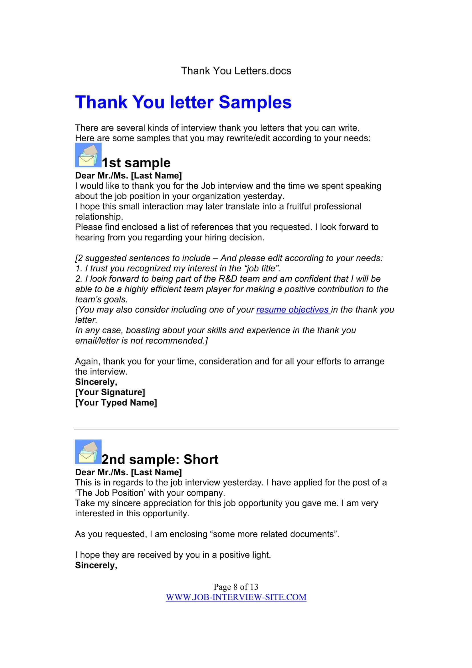 Template of Thank You Letter Free Template of Thank You Letter Free