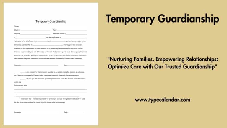Free Printable Temporary Guardianship Templates [PDF, Word] Form, Letter