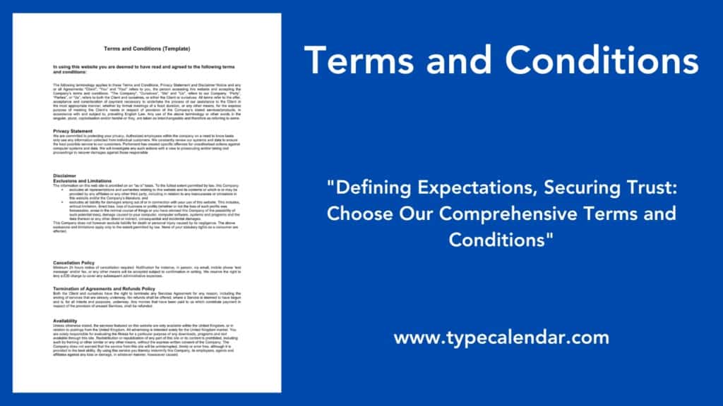 Free Printable Terms And Conditions Templates PDF Word Simple
