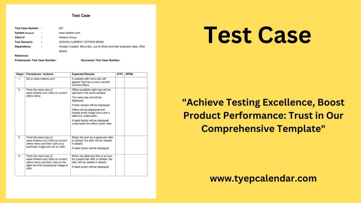 Free Printable Test Case Templates [Word, Excel, PDF]