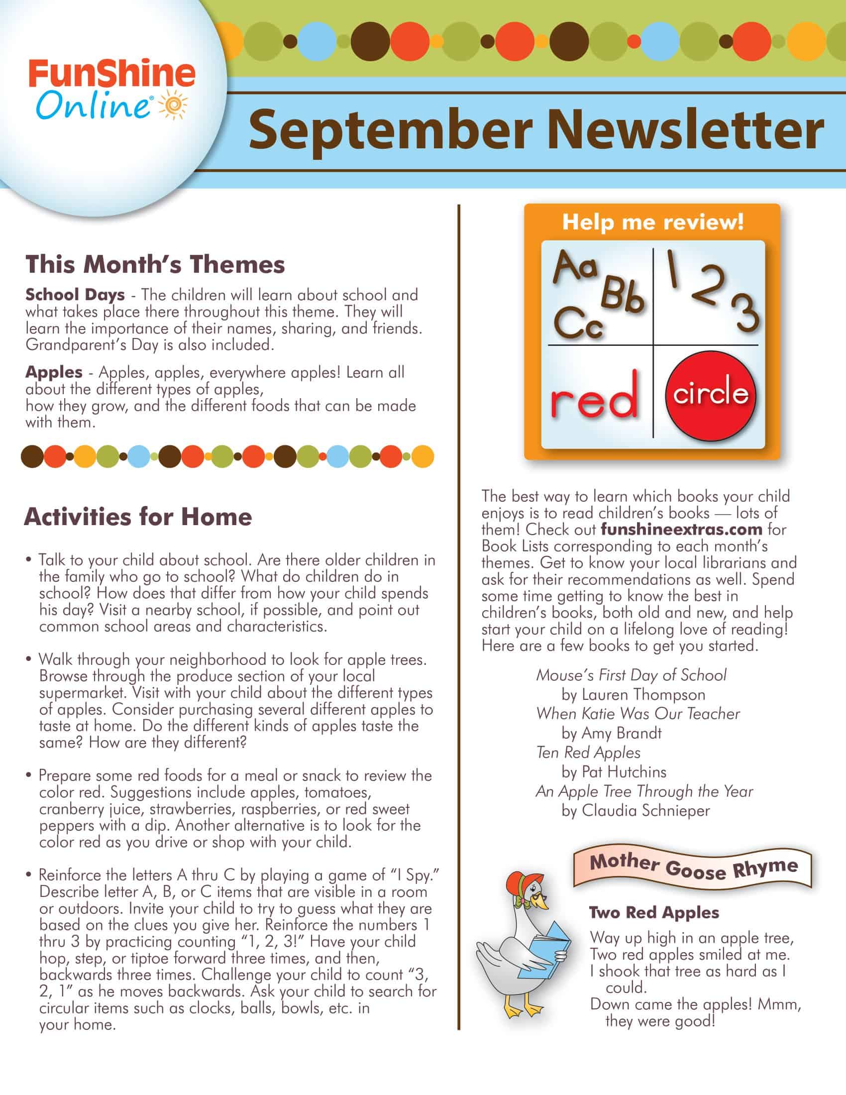 Thematic Preschool Newsletter Sample Thematic Preschool Newsletter Sample