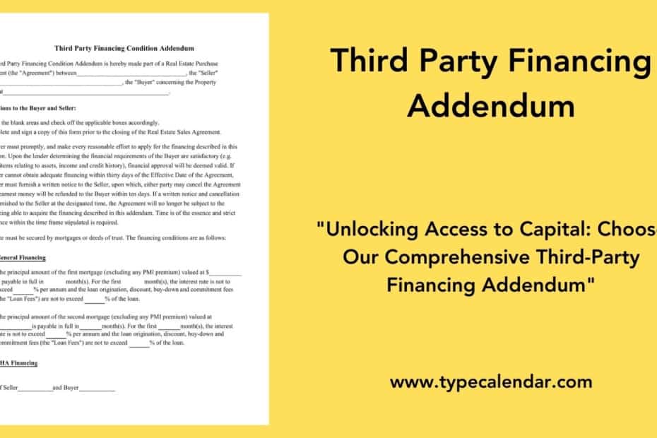 Third Party Financing Addendum
