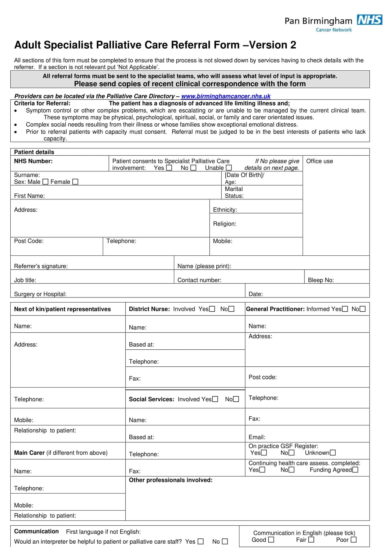 Time-Saving Referral Form Template Time-Saving Referral Form Template