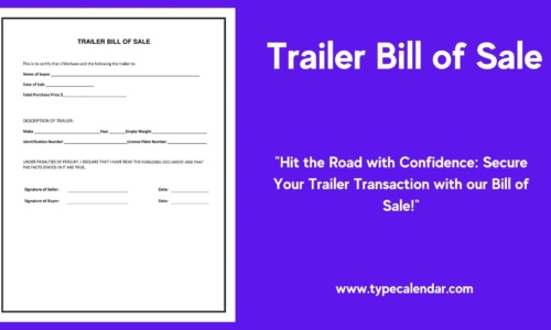 Free Printable Trailer Bill of Sale Templates [Word, Excel, PDF] Example