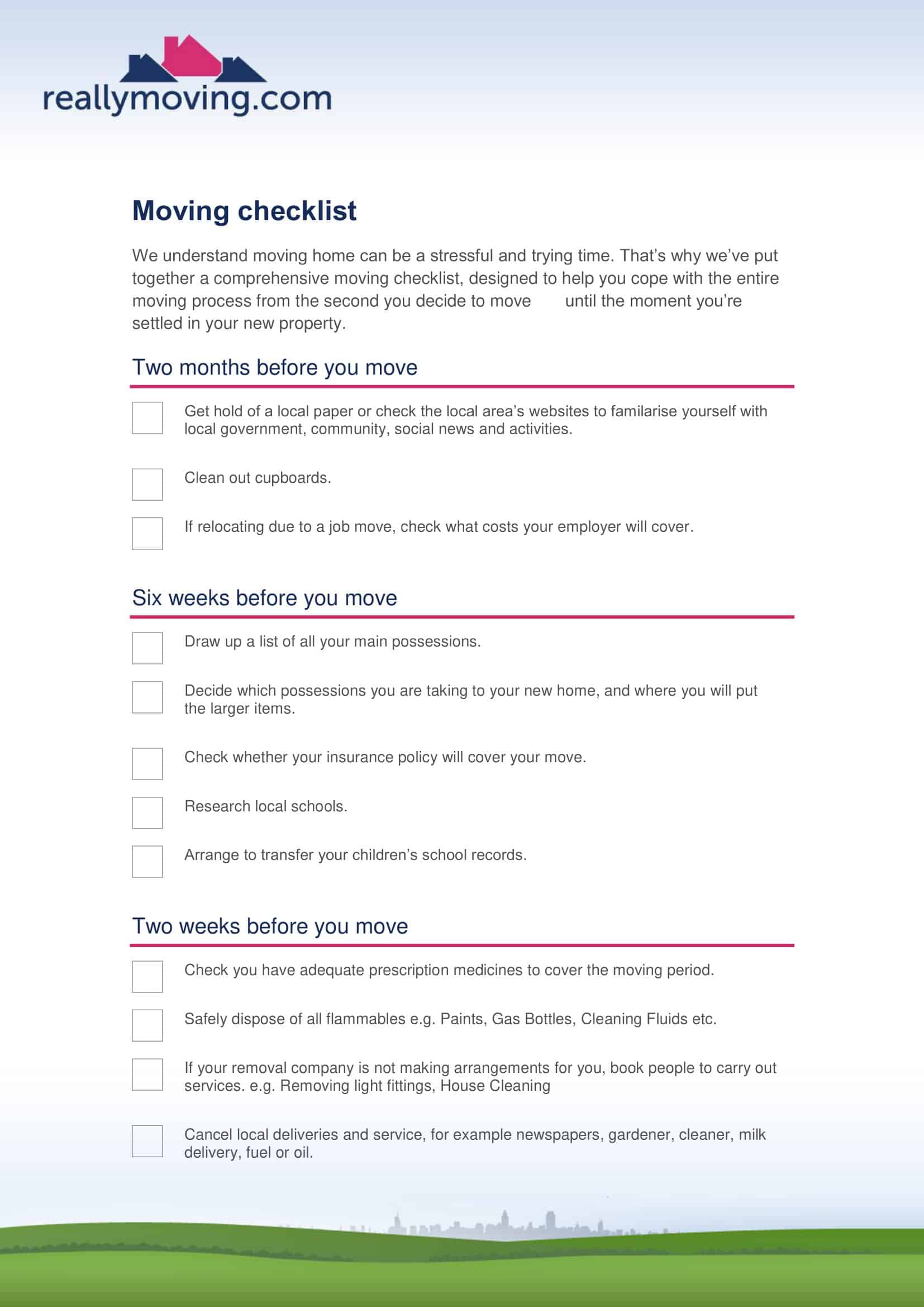 Ultimate Moving Checklist Printable Ultimate Moving Checklist Printable
