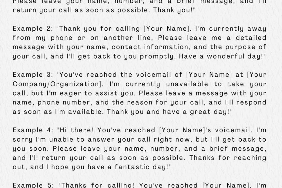 Voicemail Greetings