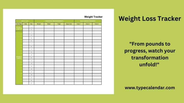 Free Printable Weight Loss Tracker Templates [PDF, Word] Monthly, Weekly