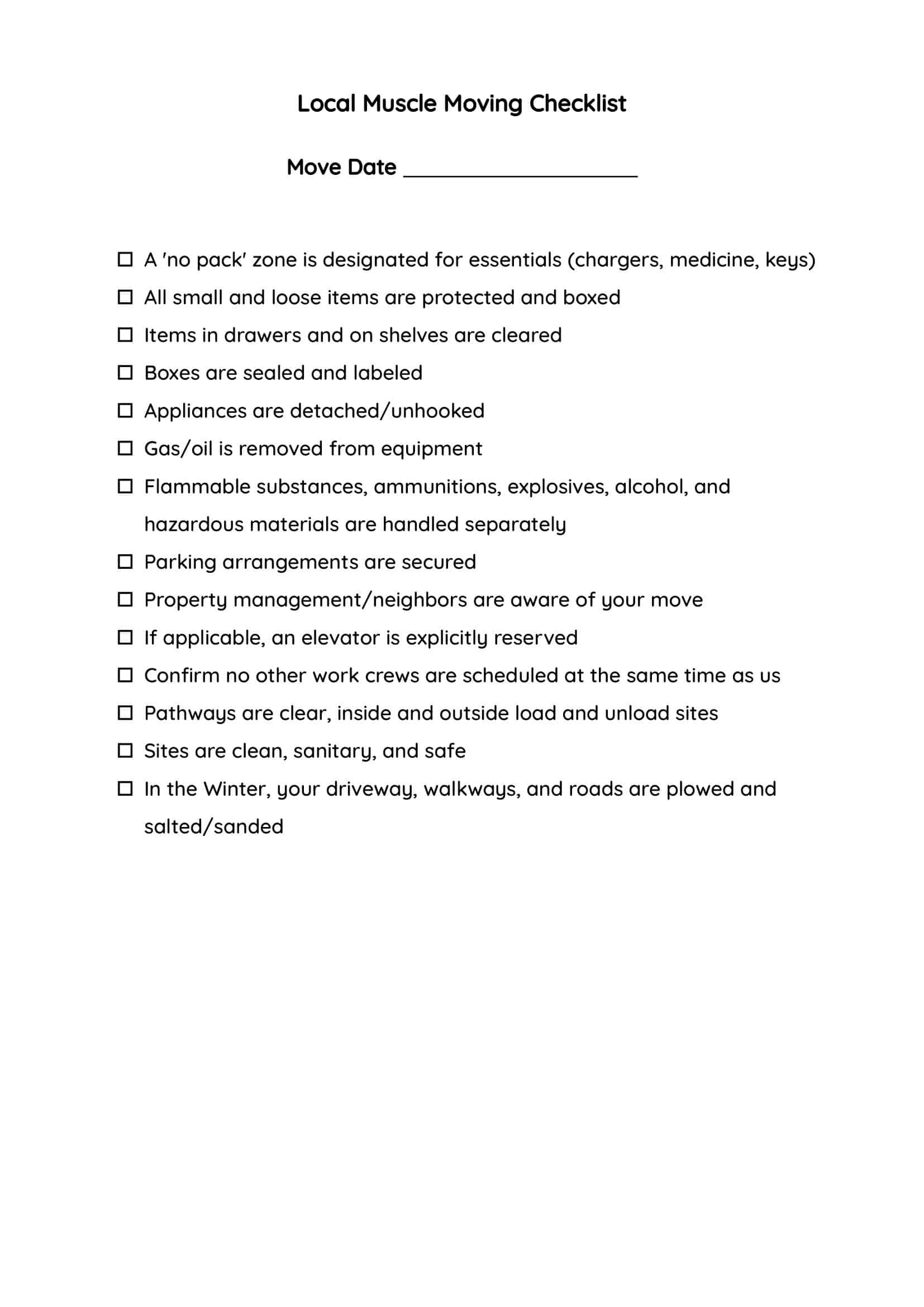 Word Format Moving To-Do List Word Format Moving To-Do List