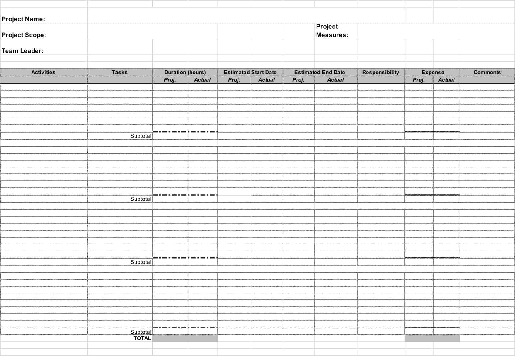Word Project Plan Template Word Project Plan Template