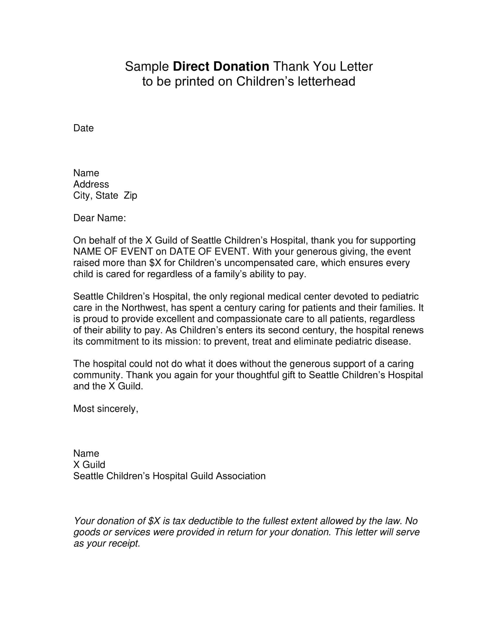 Word Thank You Letter Example Word Thank You Letter Example